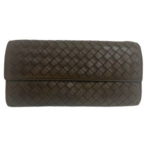 Brown Bottega Veneta Intrecciato Long Wallet